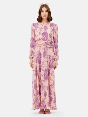 Violet Pleated Maxi Dress