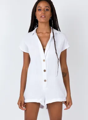 Vixen Playsuit White