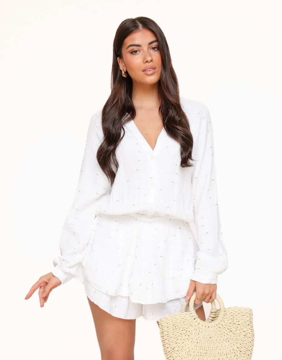 Witte Lurex - Playsuit