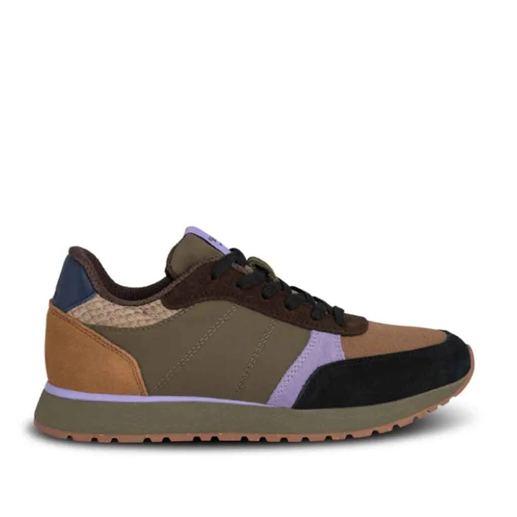 Woden Ronja Sneaker - Dark Olive/Orchid