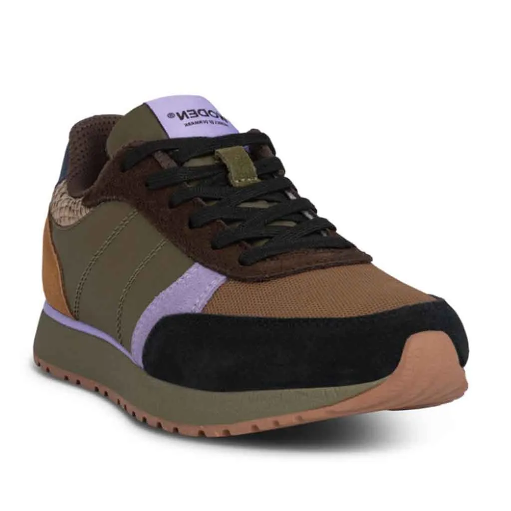 Woden Ronja Sneaker - Dark Olive/Orchid