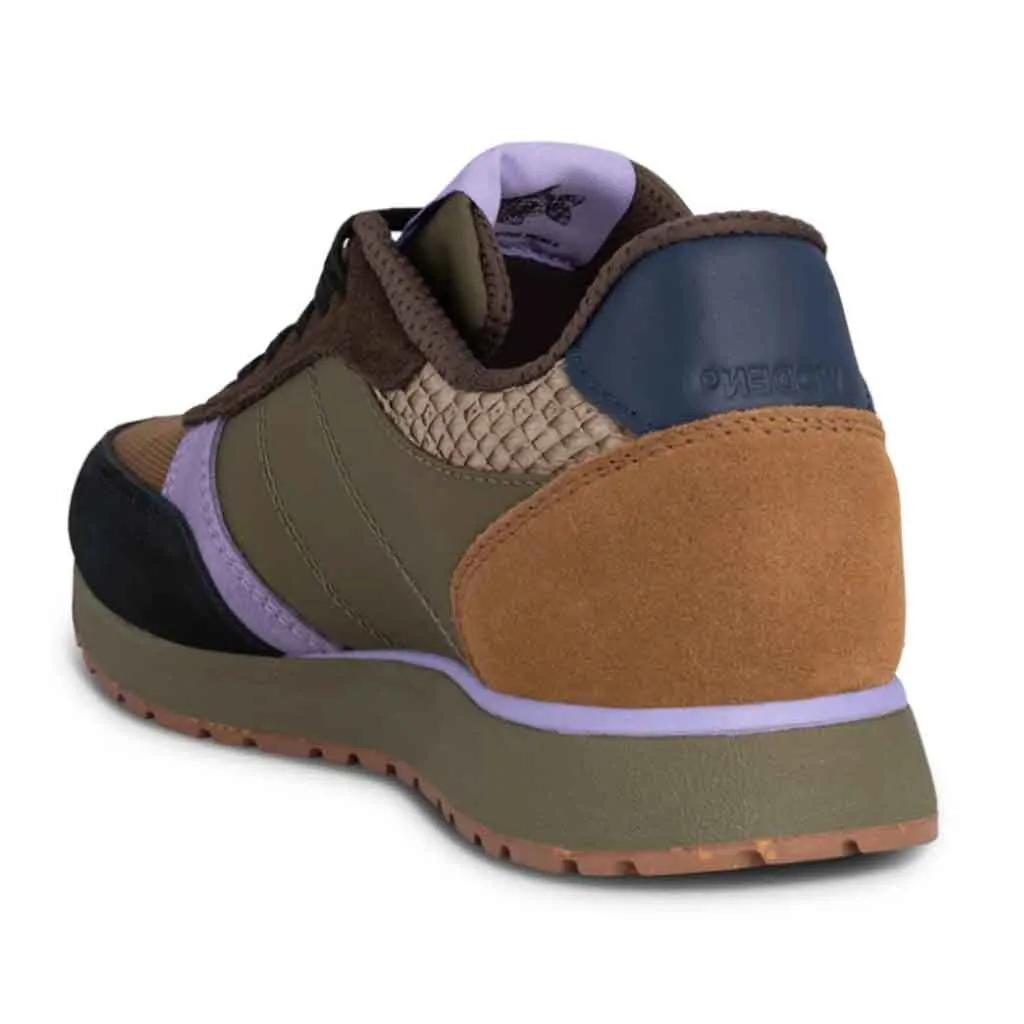 Woden Ronja Sneaker - Dark Olive/Orchid