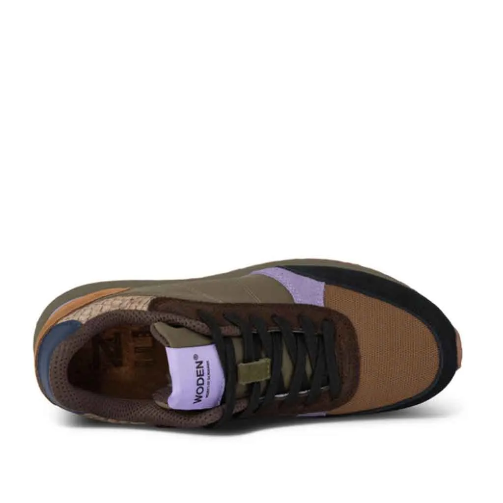 Woden Ronja Sneaker - Dark Olive/Orchid