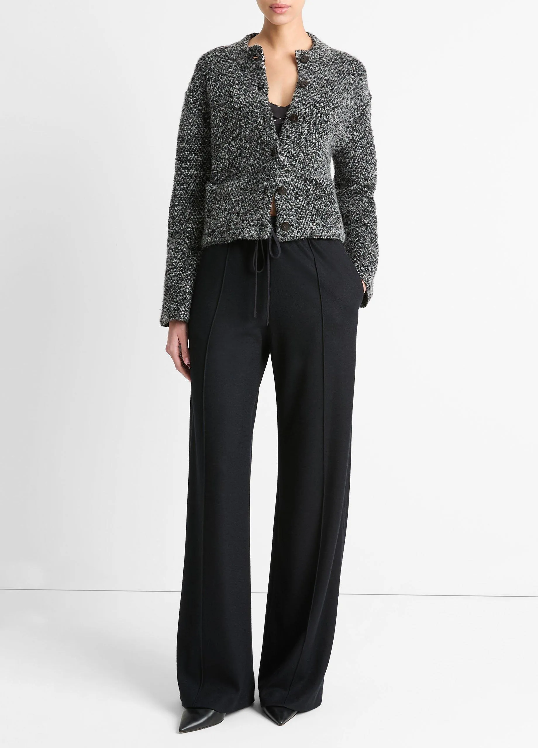 Wool-Blend Drawstring Pull-On Pant