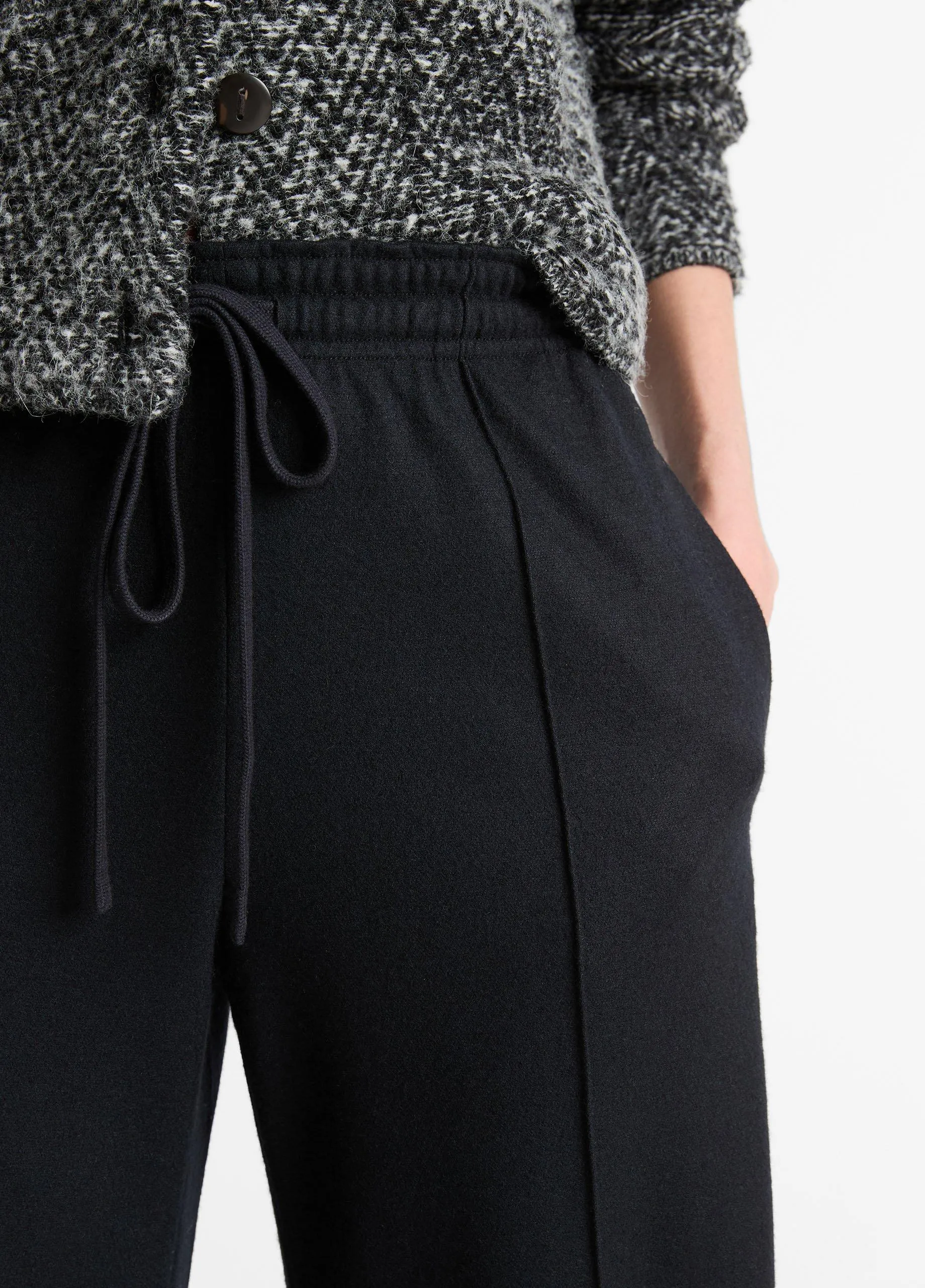 Wool-Blend Drawstring Pull-On Pant