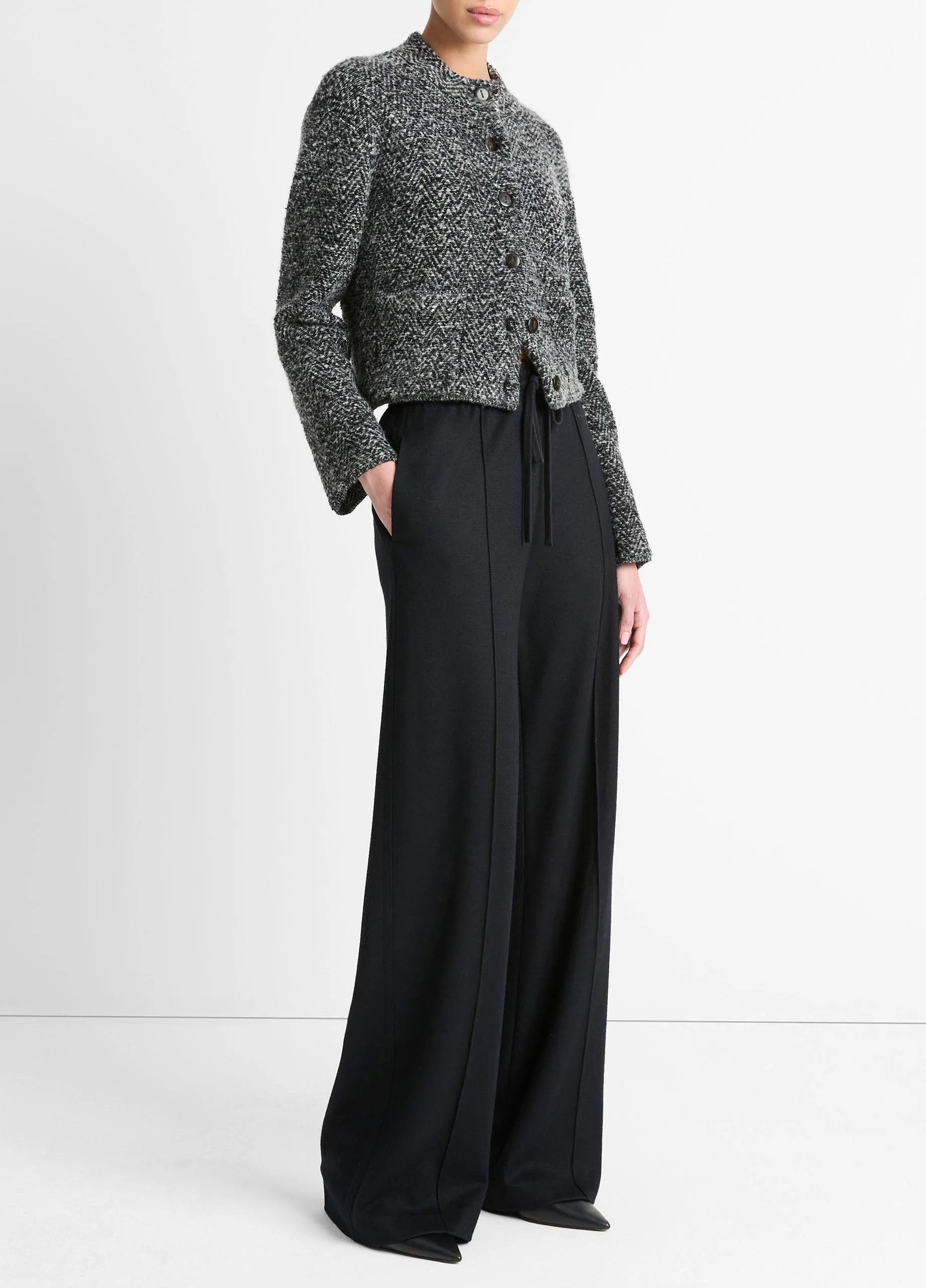 Wool-Blend Drawstring Pull-On Pant