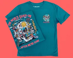 World Goes On Teal Blue T-Shirt