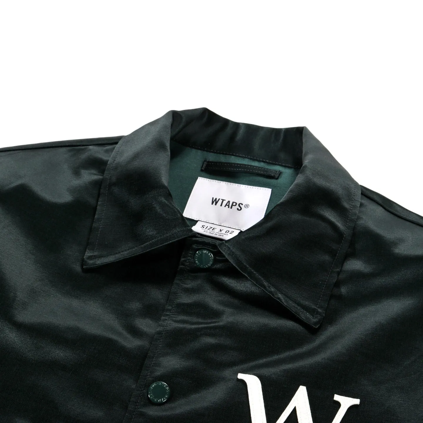 WTAPS SATIN LEAGUE JACKET GREEN