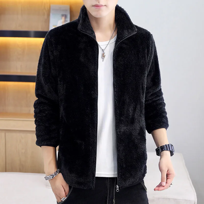 Xituodai Coral fleece Warm Men's Coat Trend Shopping Winter Jackets Version Slim 2021 New Men's Casual Fleece Jacket Male Clothe