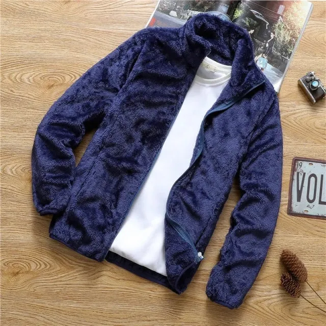 Xituodai Coral fleece Warm Men's Coat Trend Shopping Winter Jackets Version Slim 2021 New Men's Casual Fleece Jacket Male Clothe